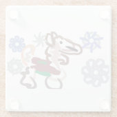 Llama winter fun glazen onderzetter (Achterkant)