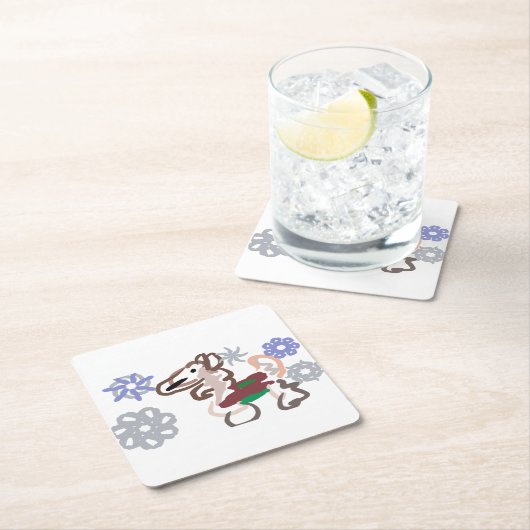 Llama winter fun kartonnen onderzetters (Insitu)