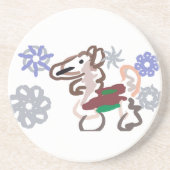 Llama winter fun zandsteen onderzetter (Voorkant)