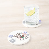 Llama winter fun zandsteen onderzetter (Zijkant)