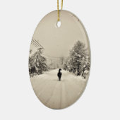 llama winter keramisch ornament (Links)