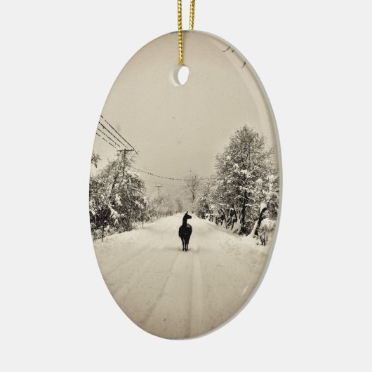 llama winter keramisch ornament (Links)