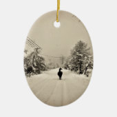 llama winter keramisch ornament (Voorkant)