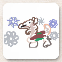 Llama winterpret bier onderzetter