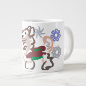 Llama winterpret grote koffiekop (Voorkant rechts)