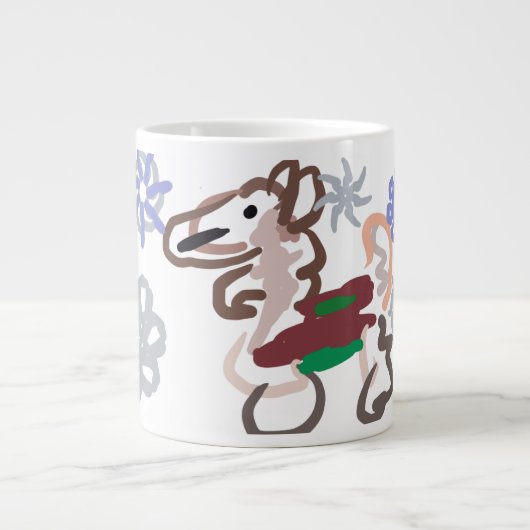 Llama winterpret grote koffiekop (Voorkant)