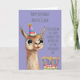 Llama With Birthday Cake Birthday Card Kaart
