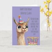 Llama With Birthday Cake Birthday Card Kaart (Gele Bloem)
