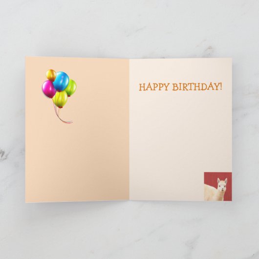 Llama Wonder Birthday Kaart (Binnen)