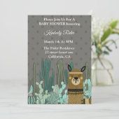 Llama Woodland Baby Shower Invitations Kaart (Staand voorkant)