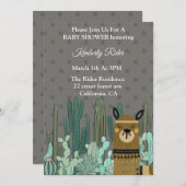 Llama Woodland Baby Shower Invitations Kaart (Voorkant / Achterkant)
