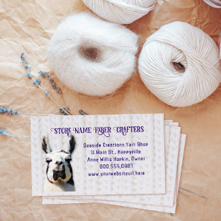 Llama Yarn Shop Fiber Seller Visitekaartje