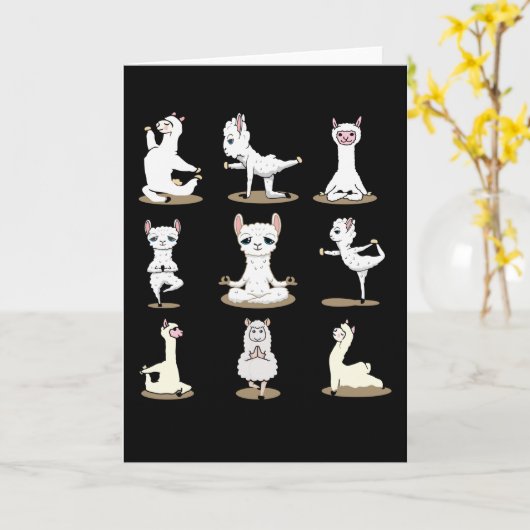 Llama Yoga Kaart (Gele Bloem)