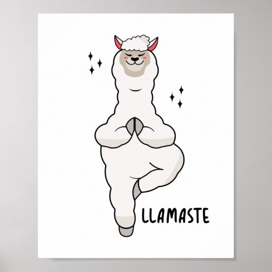 Llama Yoga Pose With Llamaste Poster (Voorkant)