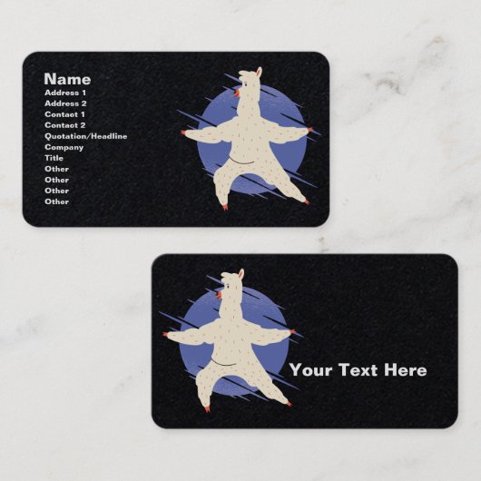 Llama Yoga Visitekaartje (Voorkant / Achterkant)