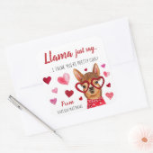 Llama Zeg gewoon | Aangepaste Valentijn stickers (Envelop)