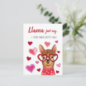 Llama Zeg gewoon | Grootte Valentijnsdag Briefkaar Feestdagenkaart (Staand voorkant)