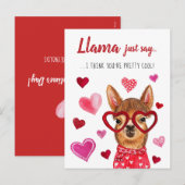 Llama Zeg gewoon | Grootte Valentijnsdag Briefkaar Feestdagenkaart (Voorkant / Achterkant)