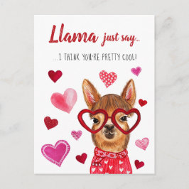 Llama Zeg gewoon | Grootte Valentijnsdag Briefkaar Feestdagenkaart