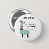 Llama Zeg gewoon Happy Birthday Ronde Button 5,7 Cm (Voorkant /achterkant)