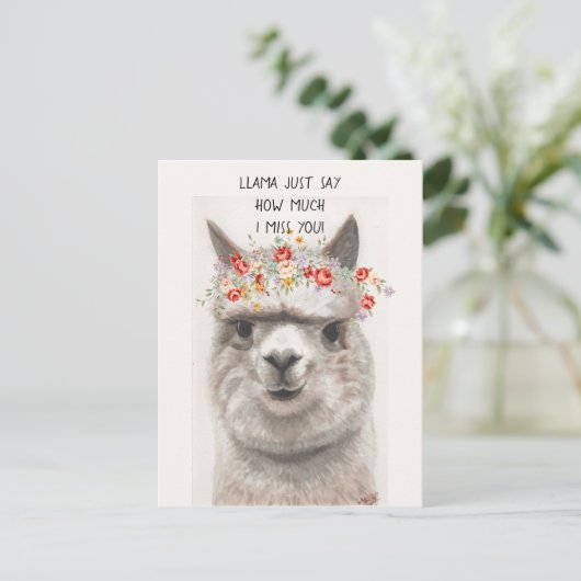 Llama zeg gewoon hoeveel ik je Briefkaart MIST (Staand voorkant)