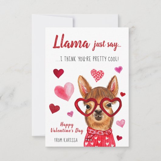 Llama Zeg gewoon | Valentijnsdag-kaart Kaart (Voorkant)