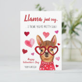 Llama Zeg gewoon | Valentijnsdag-kaart Kaart (Staand voorkant)