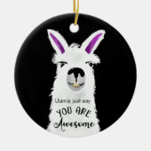 llama zegt alleen dat je geweldige vriendje kerami keramisch ornament (Voorkant)
