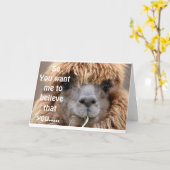 LLAMA ZEGT GEEN MANIER WAAROP U *55* BIRTHDAY HUMO KAART (Gele Bloem)