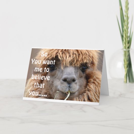 LLAMA ZEGT GEEN MANIER WAAROP U *65* BIRTHDAY HUMO KAART (Voorkant)