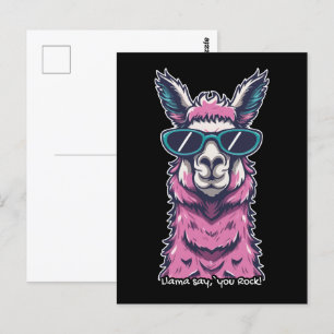 Llama zegt je Rock eigenzinnige pose in zonnebri Briefkaart