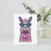 Llama zegt je Rock | eigenzinnige pose in zonnebri Briefkaart (Staand voorkant)