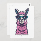 Llama zegt je Rock | eigenzinnige pose in zonnebri Briefkaart (Voorkant / Achterkant)