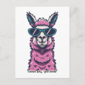 Llama zegt je Rock | eigenzinnige pose in zonnebri Briefkaart (Voorkant)