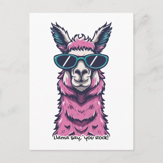 Llama zegt je Rock | eigenzinnige pose in zonnebri Briefkaart (Voorkant)