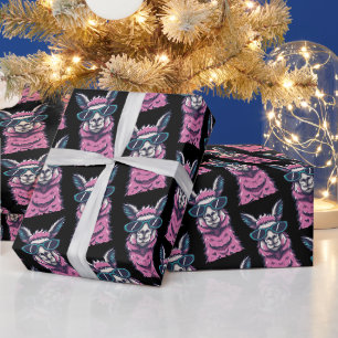 Llama zegt je Rock eigenzinnige pose in zonnebri Cadeaupapier