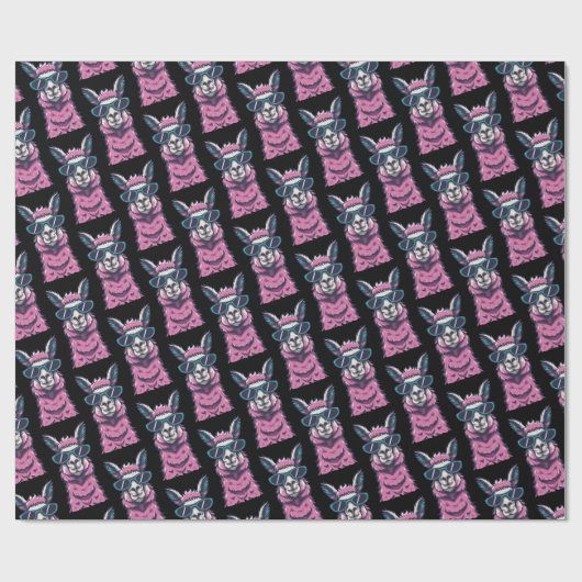 Llama zegt je Rock | eigenzinnige pose in zonnebri Cadeaupapier (Vlak)