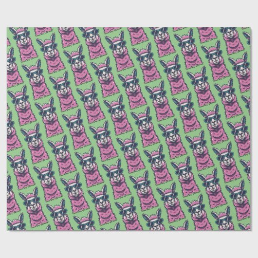 Llama zegt je Rock | eigenzinnige pose in zonnebri Cadeaupapier (Vlak)