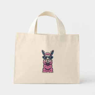 Llama zegt je Rock   eigenzinnige pose in zonnebri Mini Tote Bag