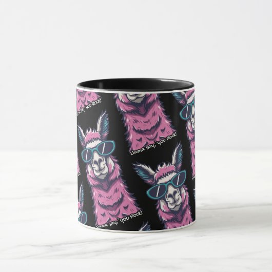 Llama zegt je Rock | eigenzinnige pose in zonnebri Mok (Midden)