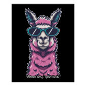 Llama zegt je Rock | eigenzinnige pose in zonnebri Perfect Poster (Voorkant)