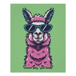 Llama zegt je Rock | eigenzinnige pose in zonnebri Perfect Poster