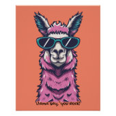 Llama zegt je Rock | eigenzinnige pose in zonnebri Perfect Poster (Voorkant)