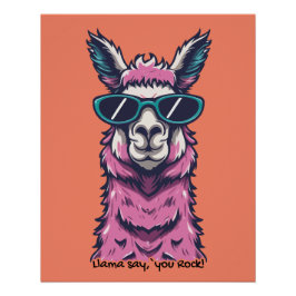 Llama zegt je Rock | eigenzinnige pose in zonnebri Perfect Poster