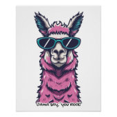 Llama zegt je Rock | eigenzinnige pose in zonnebri Perfect Poster (Voorkant)