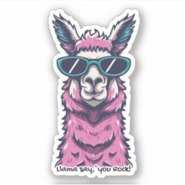 Llama zegt je Rock | eigenzinnige pose in zonnebri Sticker
