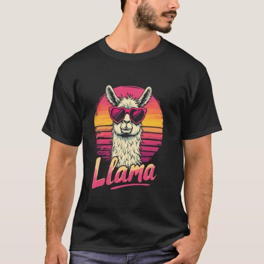 Llama zonsondergang t-shirt (Voorkant)