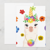 Llamacorn Blank Uitnodiging 5x 7 kaart (Voorkant / Achterkant)