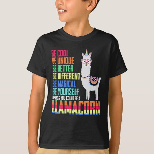 Llamacorn Funny Cute Llama Unicorn T-shirt (Voorkant)