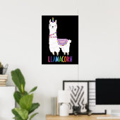 Llamacorn - Funny Unicorn Llama Poster (Thuiskantoor)